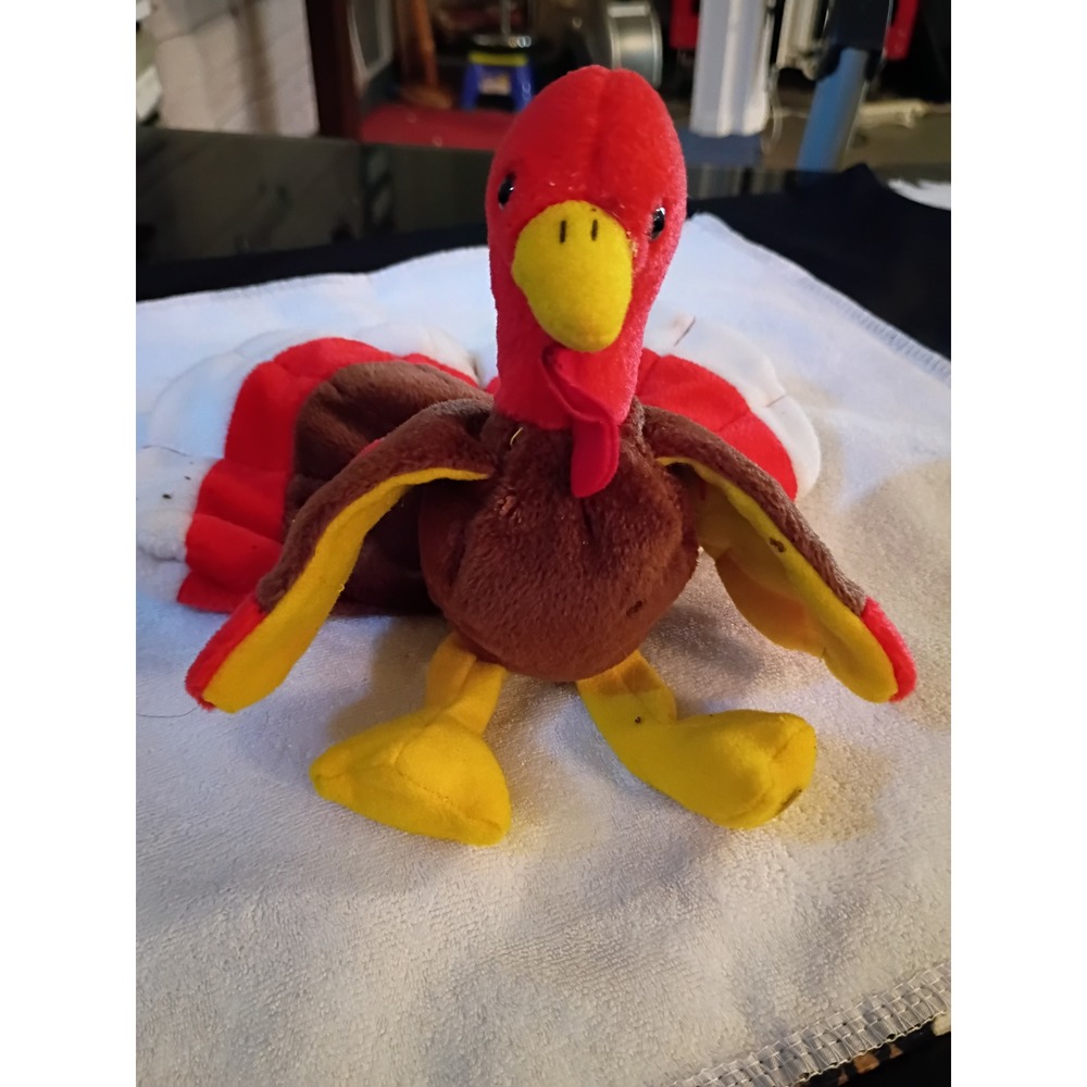 Ty Beanie Baby Gobbles the Turkey Plush Collectible with Tags 1996 4034